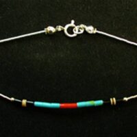 Multi Coloured Tubular Bead Bracelet