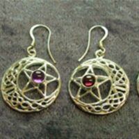 925 Silver Pendant Style Earrings in Moon & Star Design