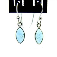 Catseye Pendant Style Earrings in 925 Silver with Blue Apatite Dome Polished Cabochon Stones
