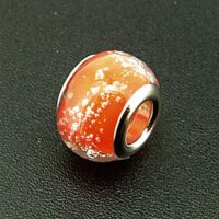 Charm Bead with Silver Plated Lining