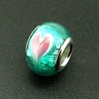 Charm Bead with Silver Plated Lining
