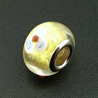 Charm Bead with Silver Plated Lining
