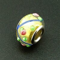 Charm Bead with Silver Plated Lining