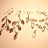 Earrings with Marquis Cabs