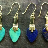 Heart Shape Pendant Style Earrings with Setting in 925 Silver