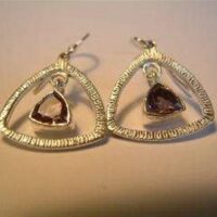 Silver and Amethyst Pendant Earrings