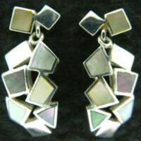 925 Silver Mother Of Pearl Pendant Earrings