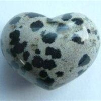 Dalmation Jasper Mini Puff Heart