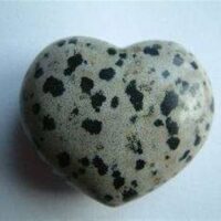 Dalmation Jasper Gemstone Heart. 40-45mm Wide x 35mm High. 45g