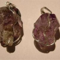 Amethyst Elestial Silver Wire Pendant 3-4cm Penamel