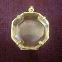 Octagon Shaped Quartz Pendants Set in A Silver Mount. 30mm Dia x 10mm Thick. 15-20g