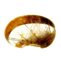 Quartz Dome Polished Pebble Specimen Featuring Golden Rutile Inclusions