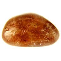 Quartz Polished Pebble Specimen Featuring Red Rutile Inclusions