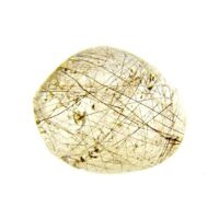 Quartz Dome Polished Pebble Specimen Featuring Red & Golden Rutile Inclusions