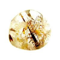 Quartz Dome Polished Pebble Specimen Featuring Red & Golden Rutile Inclusions