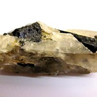 Black Tourmaline Crystals in A Smokey Quartz Point Specimen