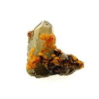 Spessartine Garnet Crystals on Smokey Quartz