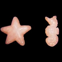Starfish & Seahorse Carvings in Rose Quartz