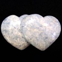 Twin Heart Carving in Blue Calcite