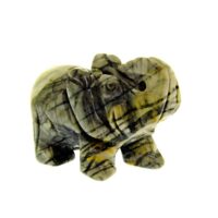 Carving Of An Elephant in Picasso Jasper