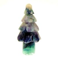 Gemstone Christmas Tree Carving in Fluorite