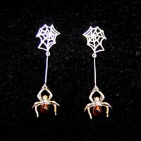 925 Silver Designer Earrings with Baltic Amber