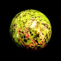 Gemstone Sphere in Ruby with Zoisite