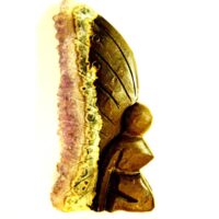 Carving Of A Kneeling Angel in Amethyst Druze