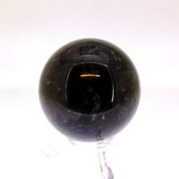 Gemstone Sphere in Ruby with Arfvedsonite