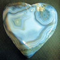 Large Agate Heart Blue/Grey in Colour