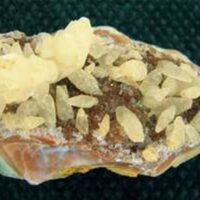 Calcite with Quartz Druze on Agate Matrix
