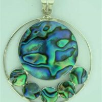 Paua Shell 'Bear Paw' Style Silver Pendant Comes Complete with A Black Suede Thong