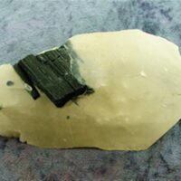 Milky Quartz Point with Black Tourmaline Inclusion