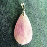 Kunzite Teardrop Pendant with 925 Silver Bail