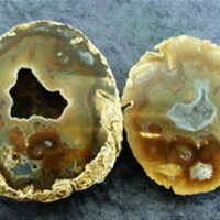 Brazilian Agate Polished Face Geode Pair