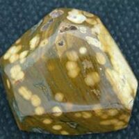 Orbicular Jasper Polished Pebble. 78 x 78 x 29mm Aprox