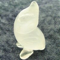 Owl Carving in Milky Quartz