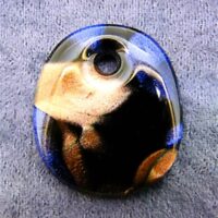 Murano Glass Pendant in Blue & Copper Goldstone