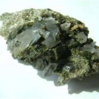 Tourmaline Green in Quartz with Epidote 56g 7cm