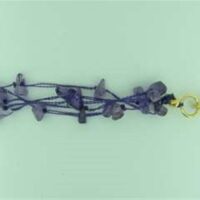 Cotton Threaded Gem Chip Bracelet in Amethyst