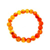 Plain Power Bead Bracelet in Carnelian (No Toggle)