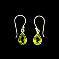 Peridot Pendant Style Earrings with 925 Silver Setting