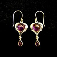 Amethyst Pendant Style Earrings with 925 Silver Setting