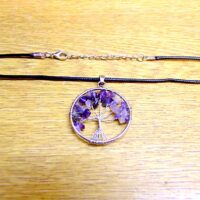 Tree Of Life Necklace with Amethyst Crystals (Silver Plated) 10 Pack
