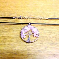 Tree Of Life Necklace with Rose Quartz Crystals (Silver Plated)