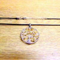 Tree Of Life Necklace with Citrine Crystals (Silver Plated)