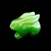 Rabbit Carving in Green Aventurine