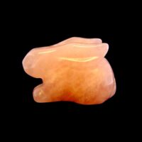 Rabbit Carving in Rose Quartz