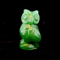 Carving Of An Owl in Green Aventurine