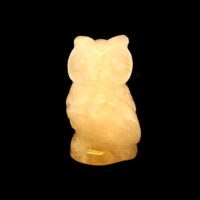 Carving Of An Owl in Rose Quartz